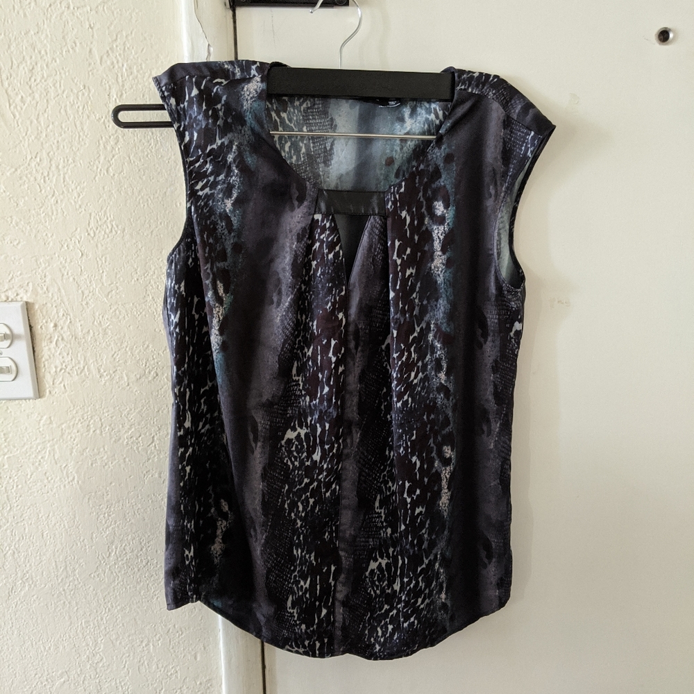 Trouve blouse with faux leather detail